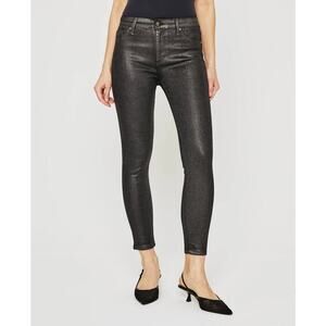 AG Adriano Goldschmied Farrah Skinny Ankle Jean sz 30 Mid Rise Luminous Gunmetal